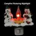 thumbnail image 3 of YUNOVA Christmas Snowman Campfire Night Light, Plug-in Flickering Flame Lamp with Swivel Outlet, Cute Snowman Figurine Decor for Holiday Home, Indoor Christmas Decorations, 3 of 6