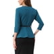 thumbnail image 3 of INSPIRAR CHIC Blusas Peplum para Mujeres de Manga 3/4 con Cinturón Elegante para Trabajo XL Azul Lago, 3 of 6