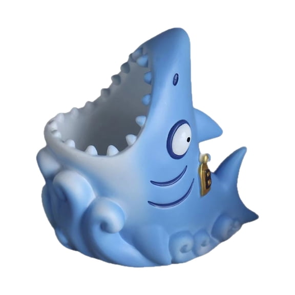 Cute Shark Toothbrush Holder Desktop Organizer for Makeup Brushes Pens and Pencils Storage Non