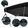 thumbnail image 3 of SavvyCraft™ 4 Bow Bimini Top Replacement Canvas Cover 4 Bow 96" L 54"-60" W Black Color with Zippered Pockets, 3 of 6