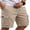 Beige, variant on Mens 9" Cargo Shorts Stretch Waist Shorts Hiking Summer Casual Premium Twill Cotton Short