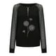 thumbnail image 5 of Blusa informal de manga larga con estampado de encaje y cuello redondo para mujer con cremallera Pompotops  gfhjh18980, 5 of 6