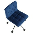 thumbnail image 5 of Amali Blue Velvet Upholstered Adjustable Height Swivel Office Chair with Wheel Base, 5 of 8