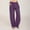 Purple, variant on Women's Cotton Linen Casual Pants High Waist Wide Leg Adjustable Drawstring Relaxed Loose Comfy Casual Linen Stretch Straight Leg Pants