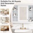 thumbnail image 6 of JERFIT 35" x 28" Modern Bathroom Mirror Medicine Cabinet with Soft-Close Door, 6 Adjustable Shelves, Towel Bar, Wall Mounted Storage for Bathroom Organization, White, 6 of 10
