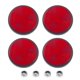 thumbnail image 1 of Rrina Reflector redondo de advertencia reflectante de plástico rojo de 4 piezas para motocicleta y bicicleta, 1 of 1
