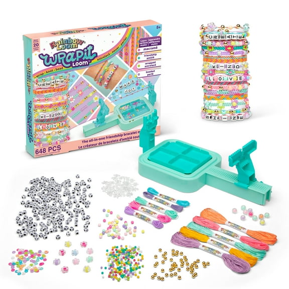 Rainbow Loom Wrapit Loom 1.75" x 12.00" x 10.00" Kids' Bead Kit, 648 Pieces