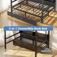 thumbnail image 5 of Queen Over Queen Bunk Bed with 2 Drawers, Shelf, Charging Station, Black, 5 of 9