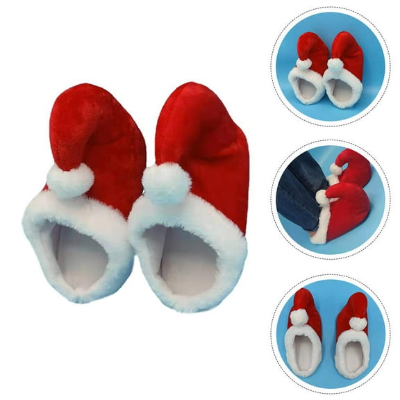 MLINS  Christmas Shoes for Women Warm Slippers Furry Plush Man