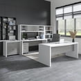 thumbnail image 6 of Echo L Shaped Bow Front Desk in Pure White and Modern Gray - Engineered Wood, 6 of 7
