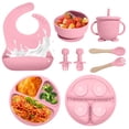 thumbnail image 1 of Set de alimentación para bebés Catvegue de silicona, 8 piezas, sin BPA, a partir de 6 meses, 1 of 6