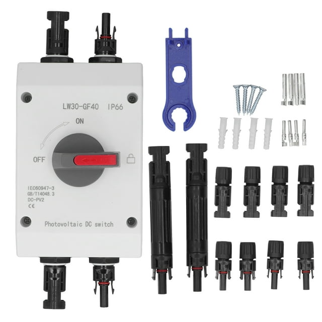 DC Isolator Solar Switch, Compact 1200V 32A Insulated Rail Mounting Photovoltaic Isolator Solar Switch For RV Fuse Proctive