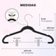 thumbnail image 2 of MAGMALIFE Set de 30 Ganchos de Terciopelo Negros con Pinza Ajustable, 42 cm, Ganchos Antideslizantes y Resistentes, con Gancho Giratorio, Ideal para Pantalones, Faldas, Jeans y Camisas, 2 of 8