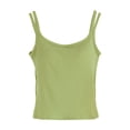 thumbnail image 1 of AherBiu Crop Tank Tops for Women with Built in Bra Ribbed Knitted Going out Tops Slim Fitted Stretchy Camis, 1 of 7
