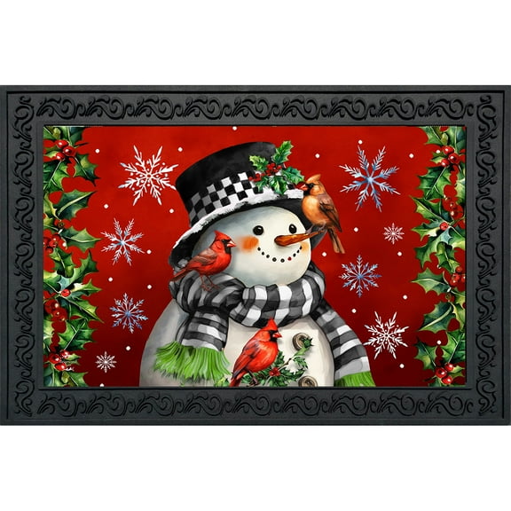 Briarwood Lane Snowman With Cardinals Doormat