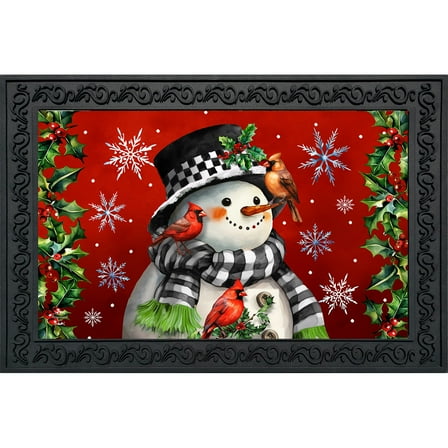 Briarwood Lane Snowman With Cardinals Doormat