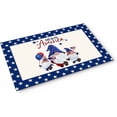 thumbnail image 2 of Independence Day Doormat Gnomes Front Door Mat Welcome Doormat- God Bless America Dwarfs Patriotic USA Flag Entrance Mat Low-Profile Floor Mat for Indoor/ Apartment/ Home/ Office, 18 x 30 Inch, 2 of 6