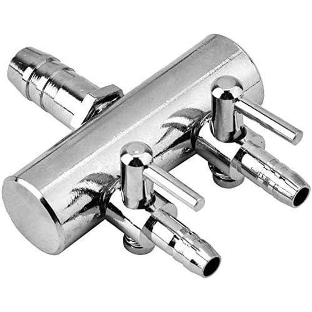Aquarium Air Flow Splitter Fish Tank Valve (2 Way) Air Control Stainless Steel Aquarium Oxygen Distributor Fish Tank Air Pump Accessories