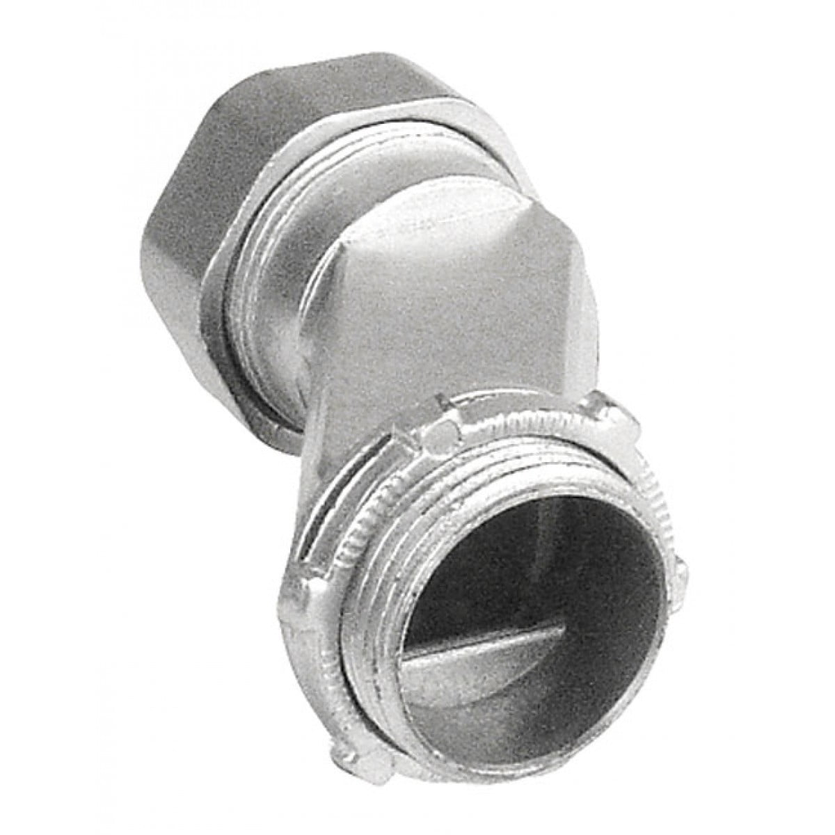 2 Pcs, 3/4 In. Emt Offset Compression Connector, Die Cast Zinc