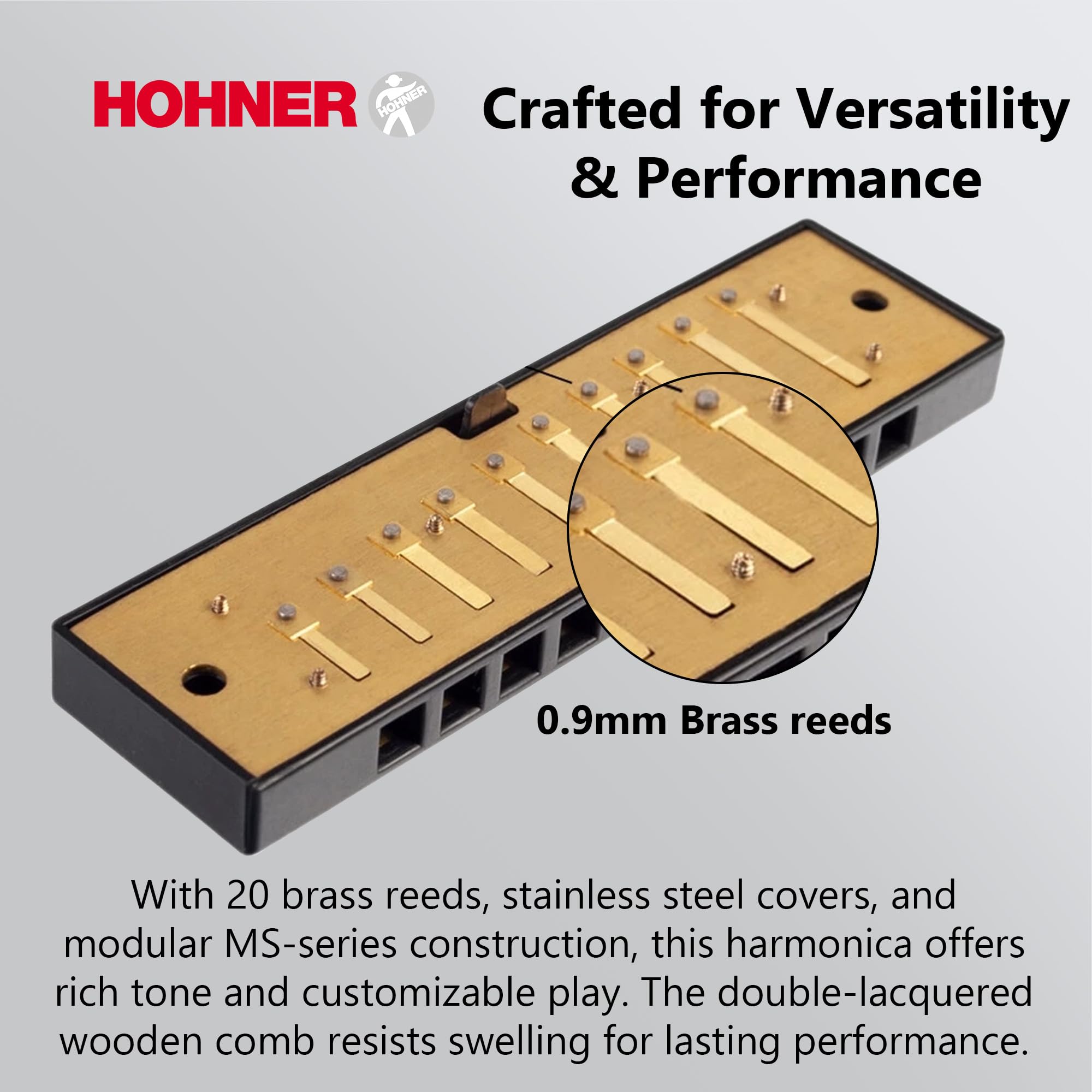 Hohner Marine Band 1896 Harmonica - Key of C w/ Instructional Manual