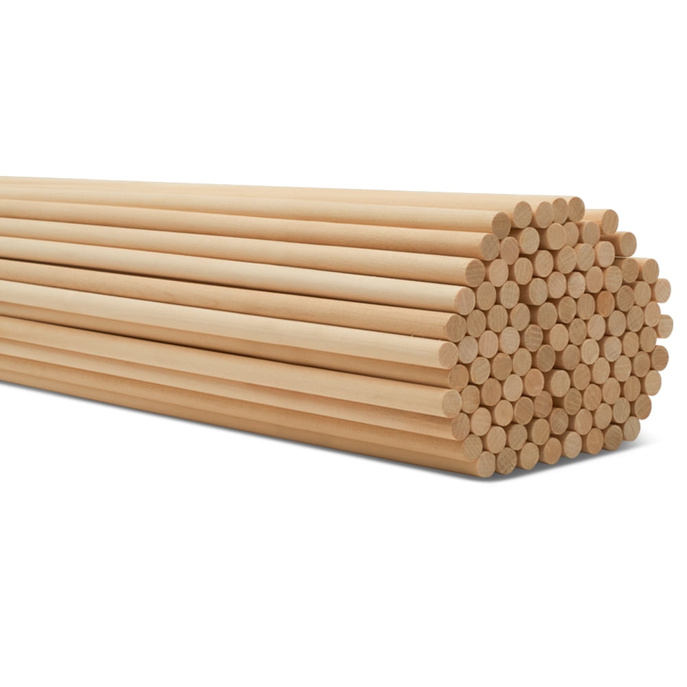 Lot Of 5 Pine Wooden Dowel Rods 7/8" x 12" Unfinished Hardwood Sticks Crafts 