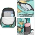 thumbnail image 4 of Blue and Gold Marble Pattern 17" Waterproof Oxford School Backpacks for Teens, S-Shape Padded Straps, for School, Travel, Hiking, Camping, 4 of 5