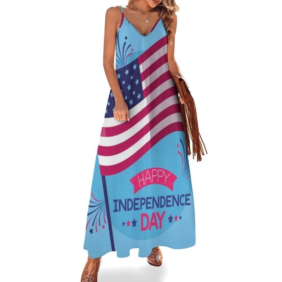 4th of July Sleeveless Dress for Women Clothing Female Women's Summer Skirt