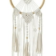 thumbnail image 4 of DecMode White Cotton Handmade Intricately Weaved Macrame Wall Decor with Beaded Fringe Tassels, 4 of 8