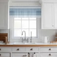 thumbnail image 3 of Blue Ombre Stripe Valance Curtains for Kitchen/Living Room/Bathroom/Bedroom Window, Rod Pocket Small Topper Half Short Window Curtains Voile Sheer Scarf, Farmhouse Striped Gradient 54"x18", 3 of 8