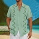 thumbnail image 1 of Blusa y camisa de manga corta con cuello vuelto Camisa casual para hombre Camisa de bolos vintage de manga corta Camisas de verano de playa cubana Camisa con botones Blusa para hombre Poliéster, 1 of 5