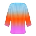 thumbnail image 4 of Htigea Casual Cardigan for Women Loose Lightweight Open Front Cardigans Gradient Color Long Sleeve Tops Orange,XXL, 4 of 5