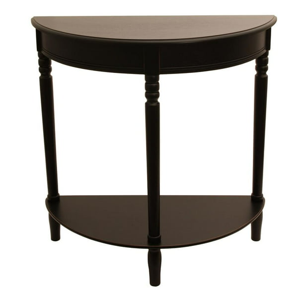 Black Half Round Wood Console Table, Half Round Console Table With Drawers