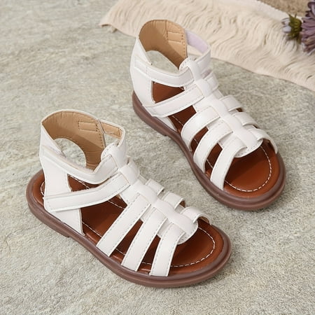 

Trendy Solid Color Open Toe Sandals For Girls Lightweight Breathable Sandals For Indoor Outdoor Beach Summer