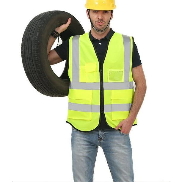 Multi pocket Reflective Vest Riding Traffic Vest Safety Railway