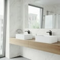 thumbnail image 3 of VIGO Matte Stone Amaryllis Composite Rectangular Vessel Bathroom Sink in White with Faucet and Pop-Up Drain in Matte Black, 3 of 5