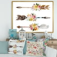 thumbnail image 2 of Designart 'Flowers and Ethnic Feathers On Native Arrows II' Bohemian & Eclectic Framed Canvas Wall Art Print, 2 of 5