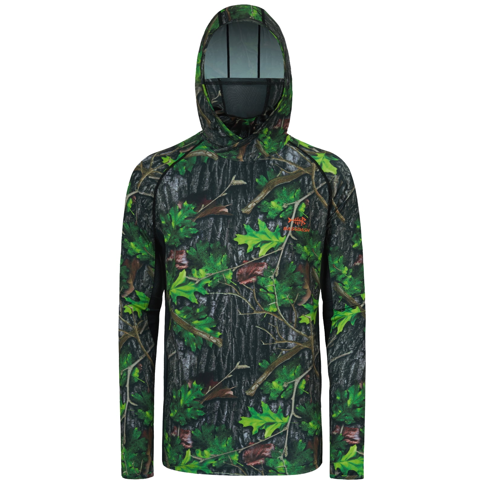 BASSDASH UPF 50+ Men’s Hunting Shirts with Mask Long Sleeve Camo Fishing Hoodie