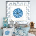 thumbnail image 3 of Blue Conch Shell On Blue Coastal Pattern - Nautical & Coastal Framed Canvas, 3 of 3