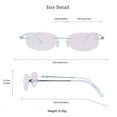 thumbnail image 3 of LifeArt Pure Titanium Frame Glasses/Blue Light Blocking Reading Glasses, Reduce Eyestrain, Stylish for Women(Purple,+3.50 Magnification), 3 of 5
