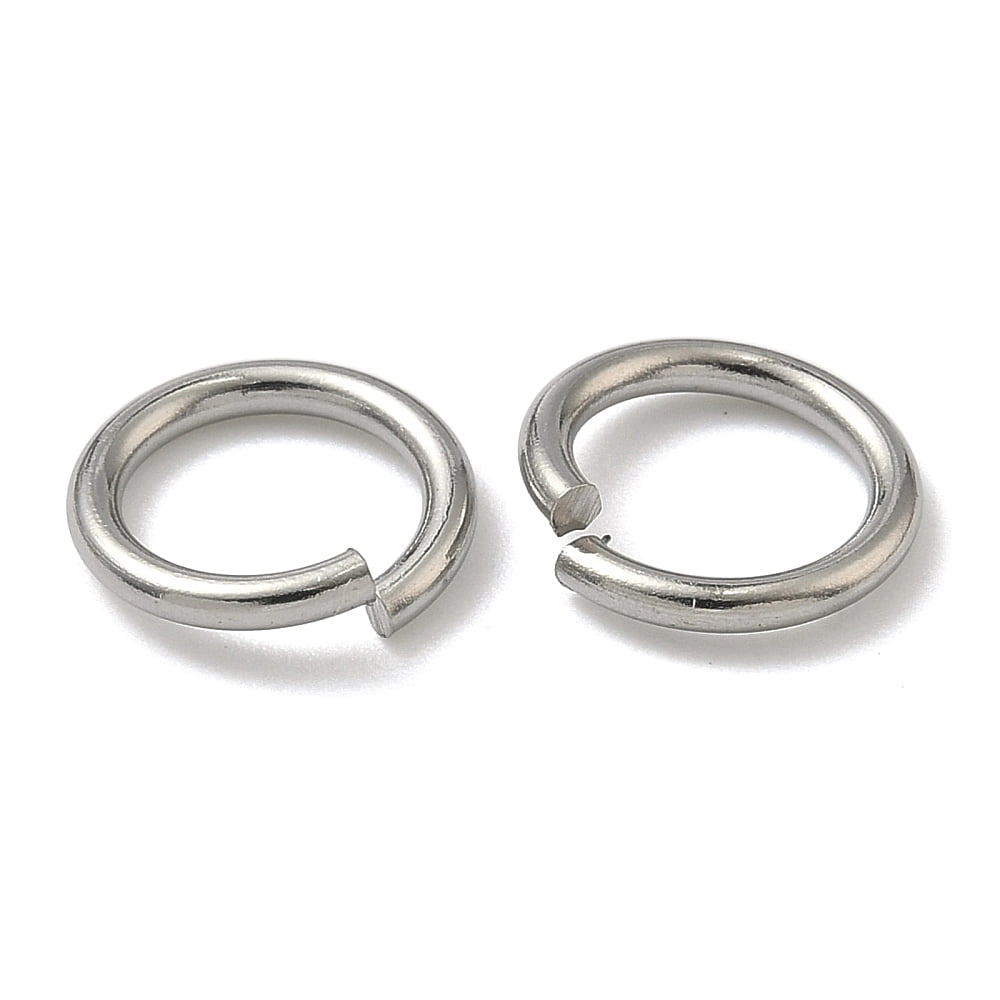 Resistant 304 Stainless Steel Open Jump Rings Saw Cut Round Stainless Steel Color 10x1.4mm Inner Diameter: 7.2mm Hole: 7mm