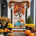thumbnail image 5 of Fall Buffalo Plaid Pumpkins Truck Door Cover Banner Autumn Harvest Porch Banner Maple Leaves Porch Cover for Thanksgiving Autumn Harvest Holiday Party Decor 70.8 x 35.4 Inch, 5 of 6
