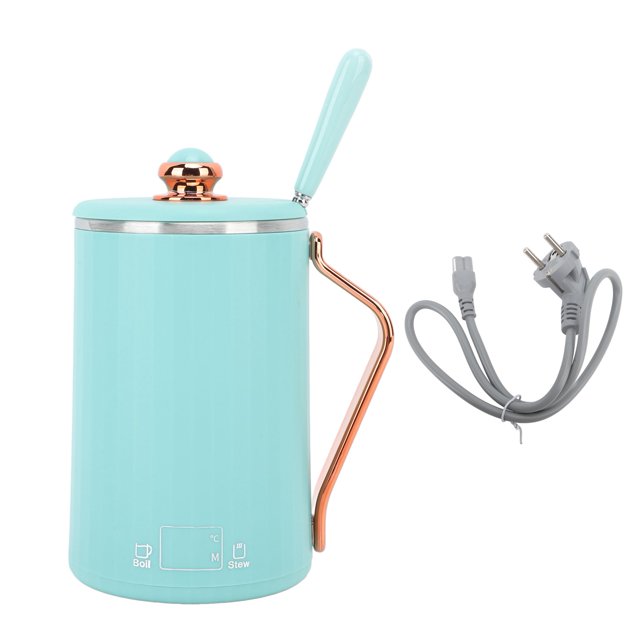 Hervidor eléctrico Taza para estofado Multifuncional Calentamiento rápido Control inteligente Tetera eléctrica portátil Taza de salud para oficina Verde Enchufe de la UE 220 V