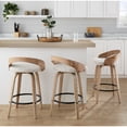 thumbnail image 2 of Carson Carrington  Stavanger 26" Fixed-Height Counter Stool with Bent Wood Legs & Round Footrest (Set of 2) Oat Fabric/White Washed Wood/Black Metal, 2 of 5
