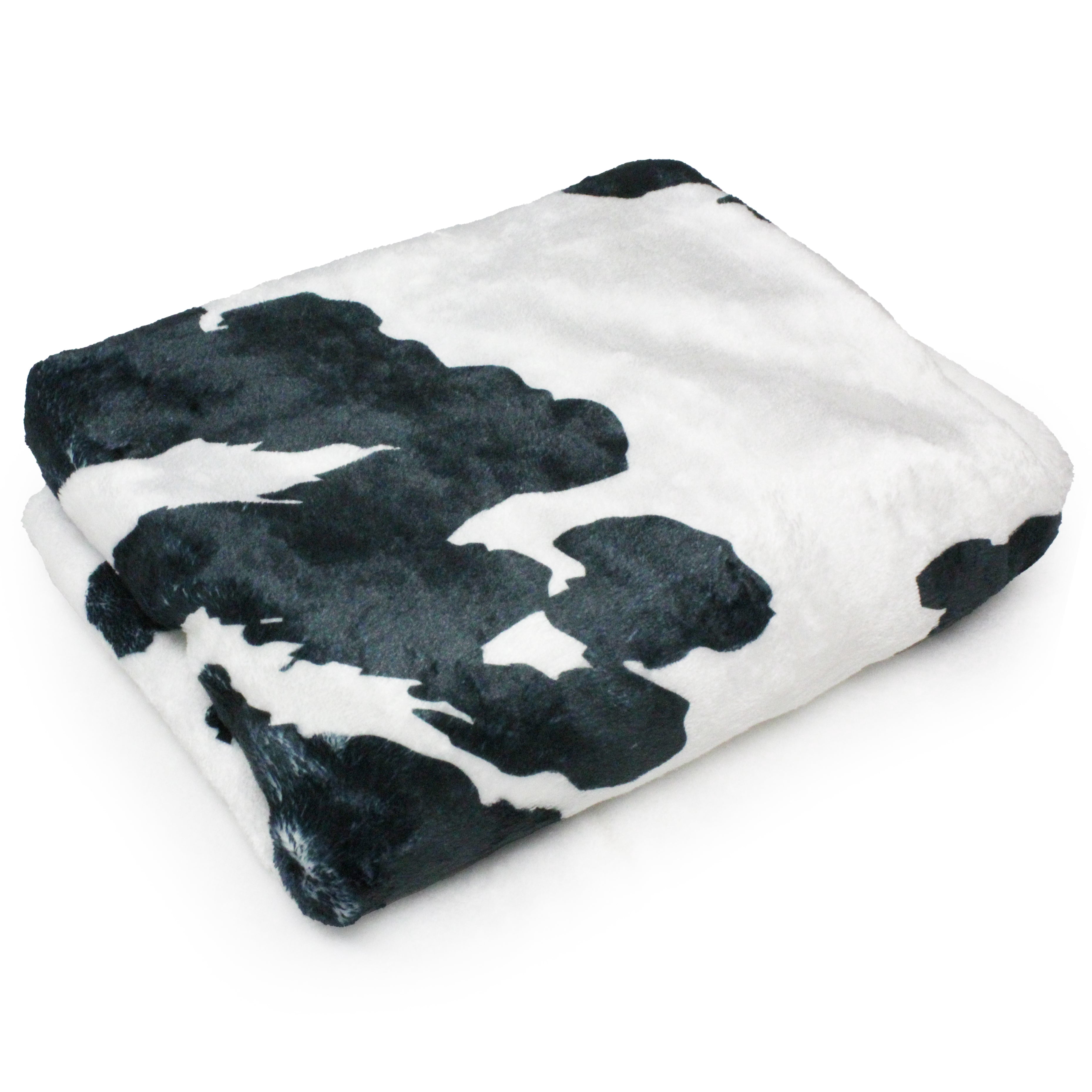 Everything Comfy Cow Print Decorative Throw Blanket, 42" X 60", Black