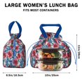 thumbnail image 5 of Pioneer Flower Floral Print Pattern Drawstring Lunch Bag Women - Drawstring Lunch Bag Insulated for Work Office - Stain-Resistant Large Lunchbags for Women with Multi-Pockets, 5 of 6