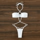 thumbnail image 2 of Gibobby Trajes de Baño Mujer Completo Bikini de cuello con correas sexy de colores sólidos para mujer(Blanco,G), 2 of 4
