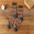 thumbnail image 3 of Gytharion 5 Pairs Wool Socks for Women Vintage Style Thick Knit Thermal Boot Socks Winter Soft Cozy Crew Socks, 3 of 3