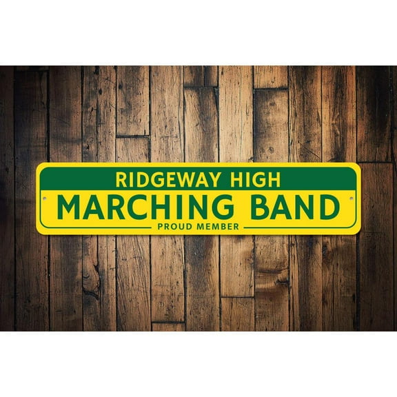 Proud Marching Band Member Novelty Sign, Metal Wall Decor - 4x18 inches