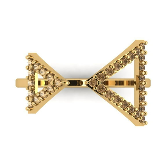 Statement Engagement Ring for Women - 0.2475ct Simulated Champagne Diamond in 18K Yellow Gold Promise Ring