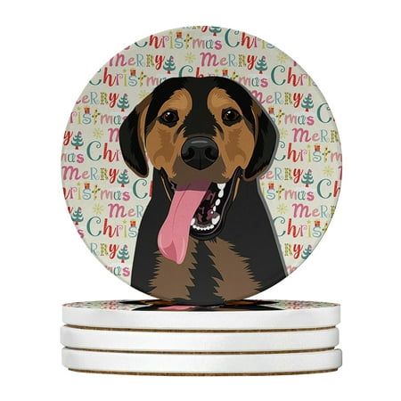 

Rottweiler Black and Tan #4 Christmas Large Sandstone Coasters Pack of 4 4 in x 4 in